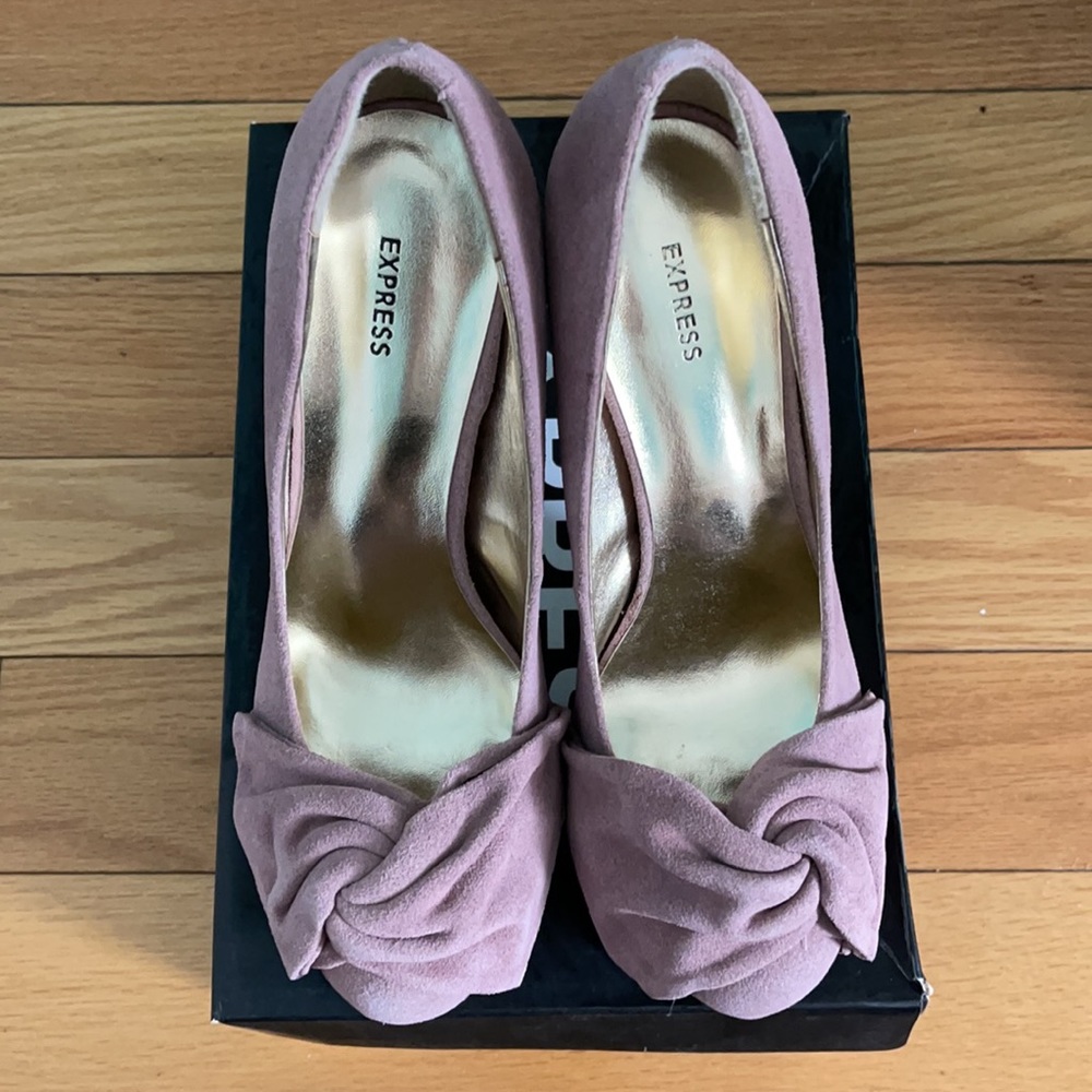 Express Platform Suede Heels - Picture 2 of 6